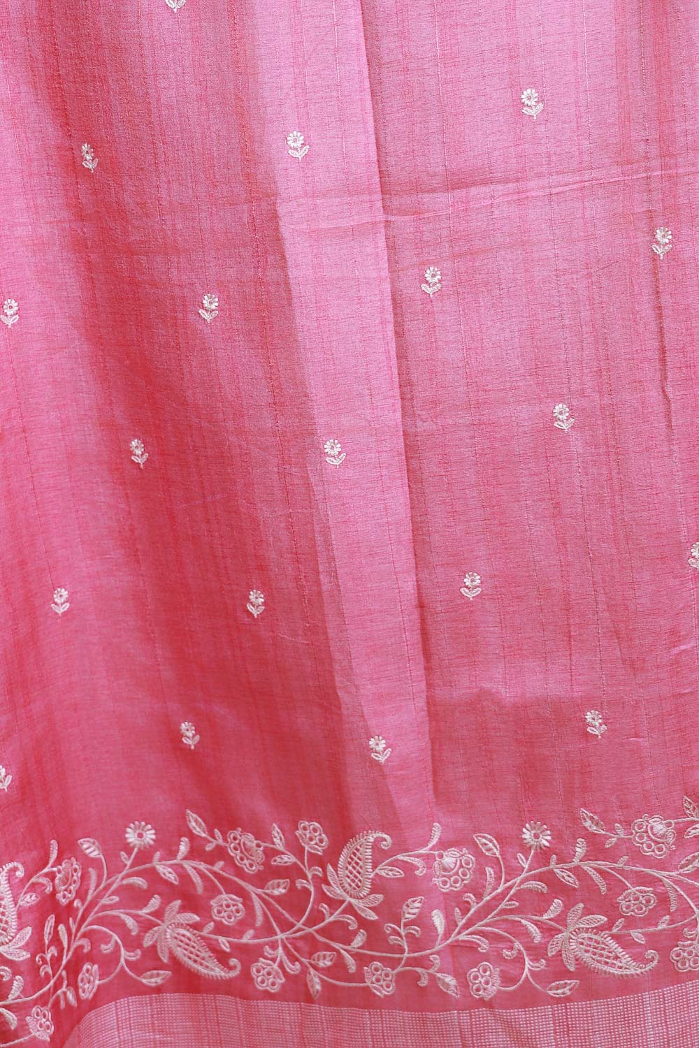 Pink Semi Tussar Saree