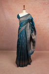 Teal Blue Cotton Silk Saree