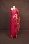 Dark Onion Pink Semi Banarasi Saree