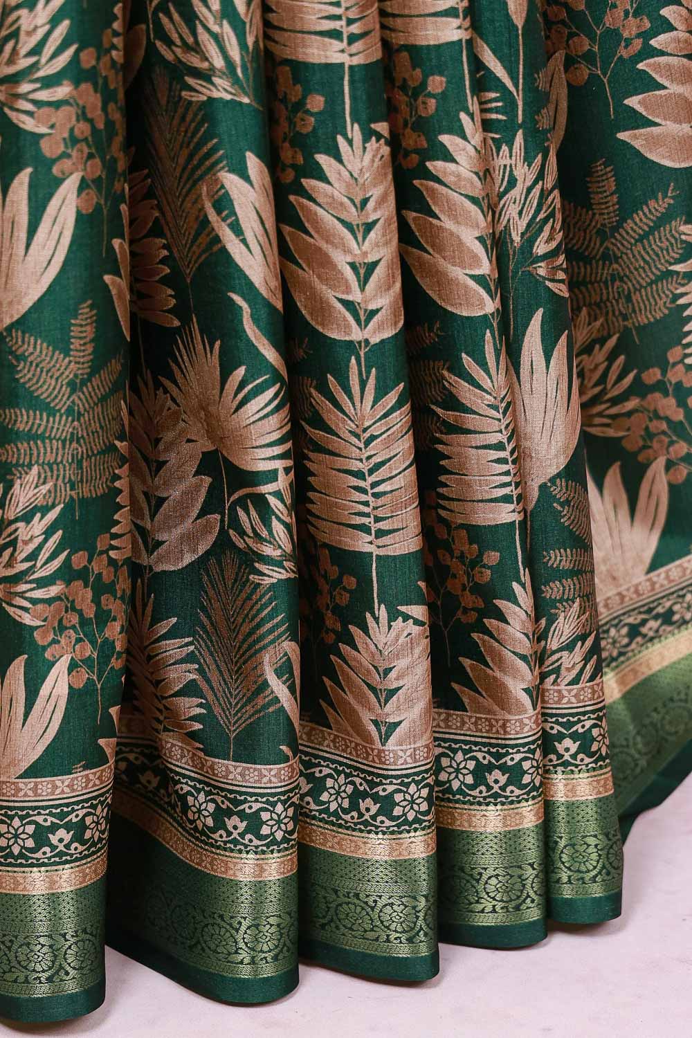 Green Semi Tussar Saree
