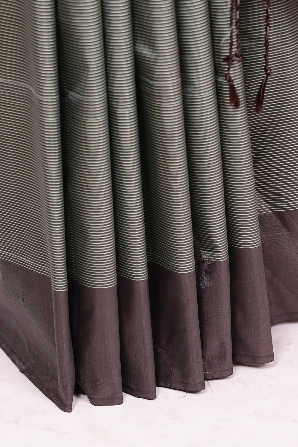 Dusty Green Semi Silk Saree
