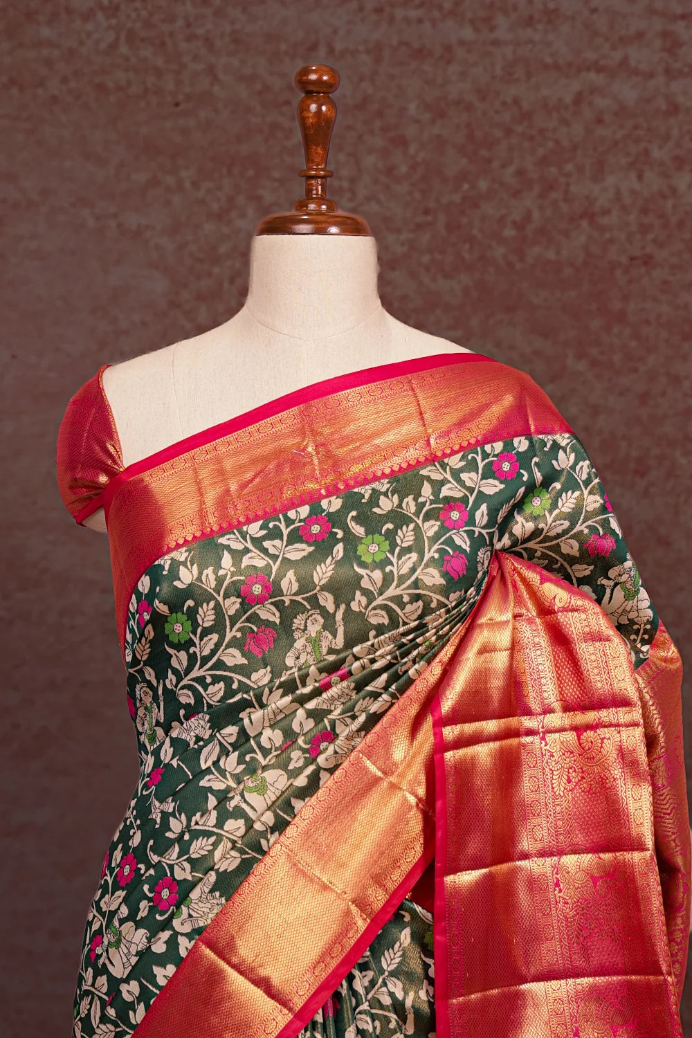 Green Semi Silk Saree