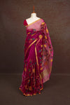 Magenta Pink Chanderi Organza Saree