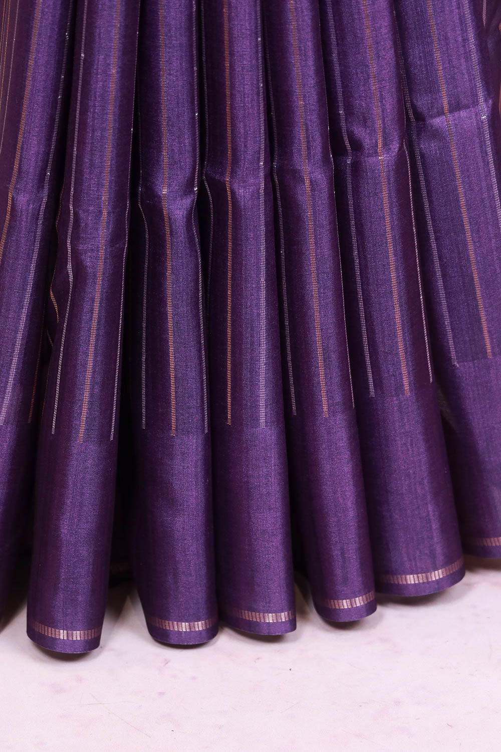 Dark Lavender Semi Tussar Saree