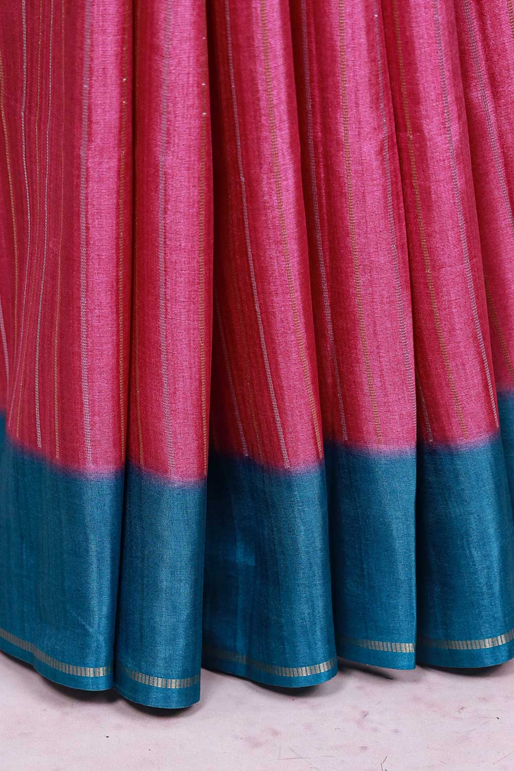 Onion Pink Semi Tussar Saree