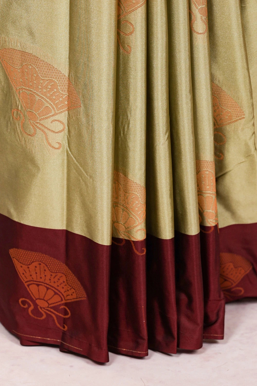 Sage Green Semi Silk Saree