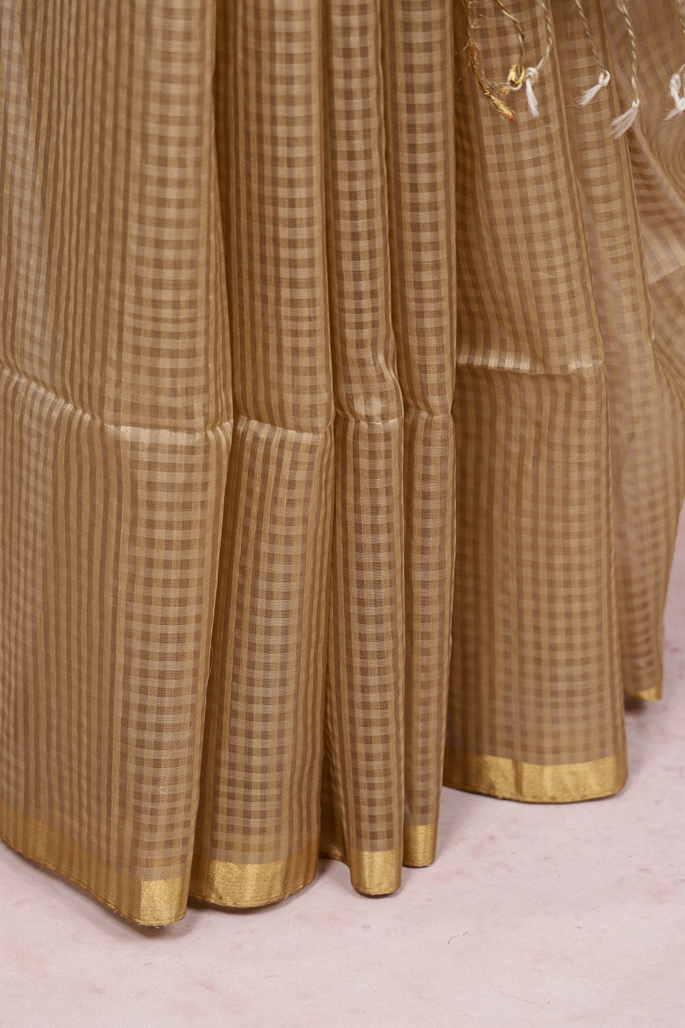 Dark Cream Cotton Silk Saree