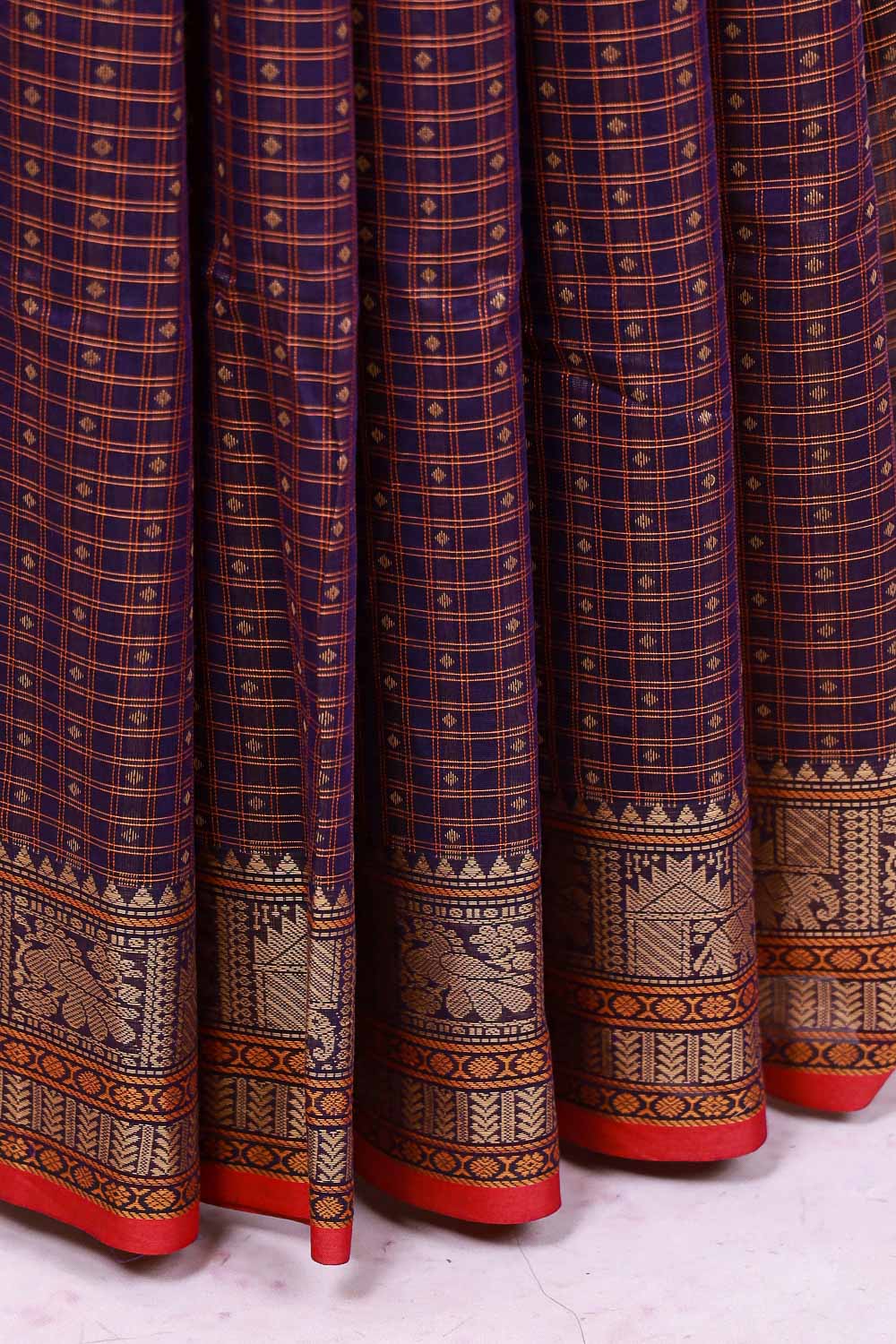 Violet Cotton Saree - Seematti