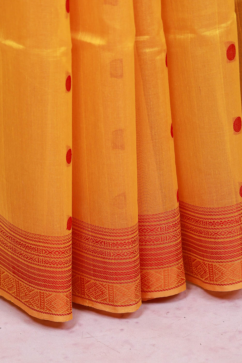 Mango Yellow Cotton Silk Saree