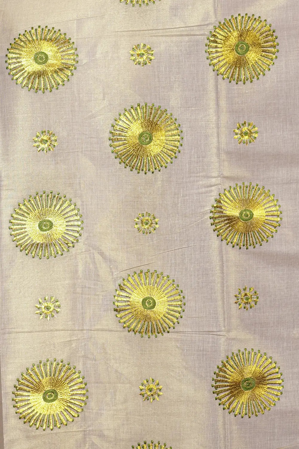 Golden Semi Tissue Kerala Saree