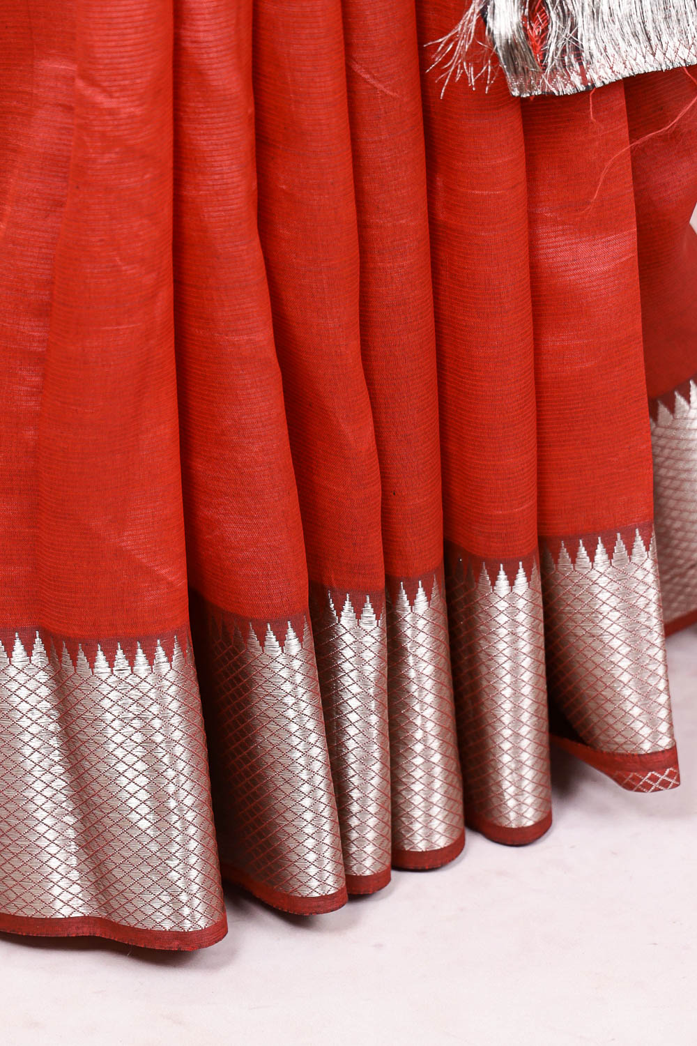 Brick Red Semi Tussar Saree