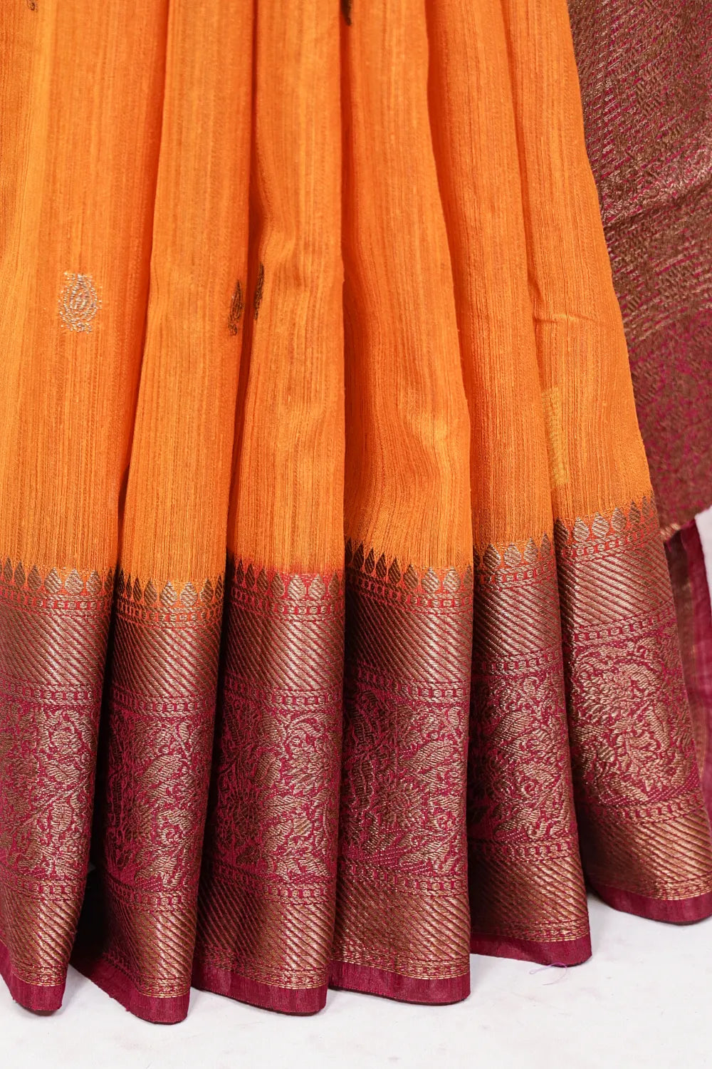 Mango Yellow Semi Jute Saree