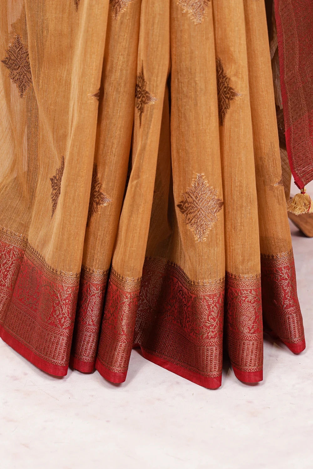 Mustard Gold Semi Jute Saree