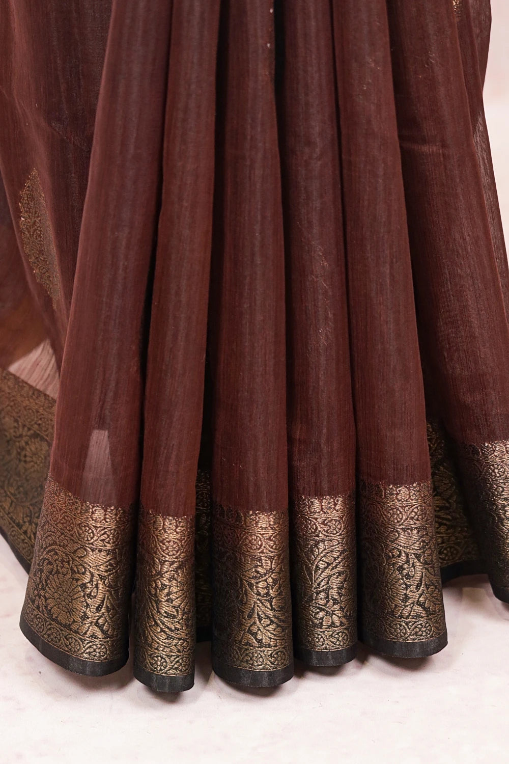Coffee Brown Semi Jute Saree