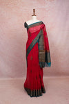 Pinkish Red Semi Jute Saree - Seematti