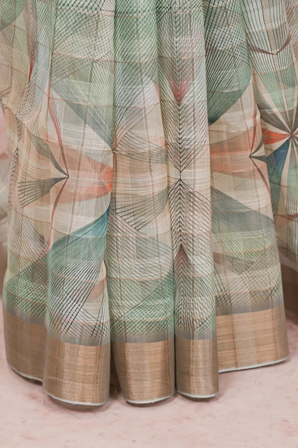 Multi Color Semi Linen Saree