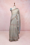 Cream Semi Jute Saree