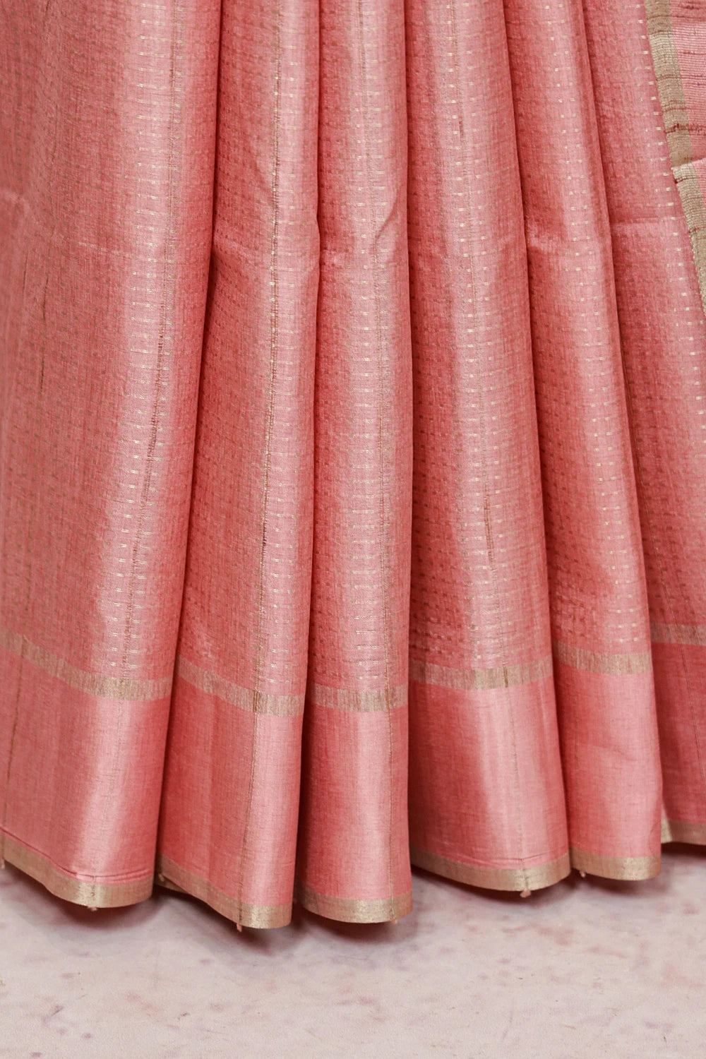 Onion Pink Semi Tussar Saree