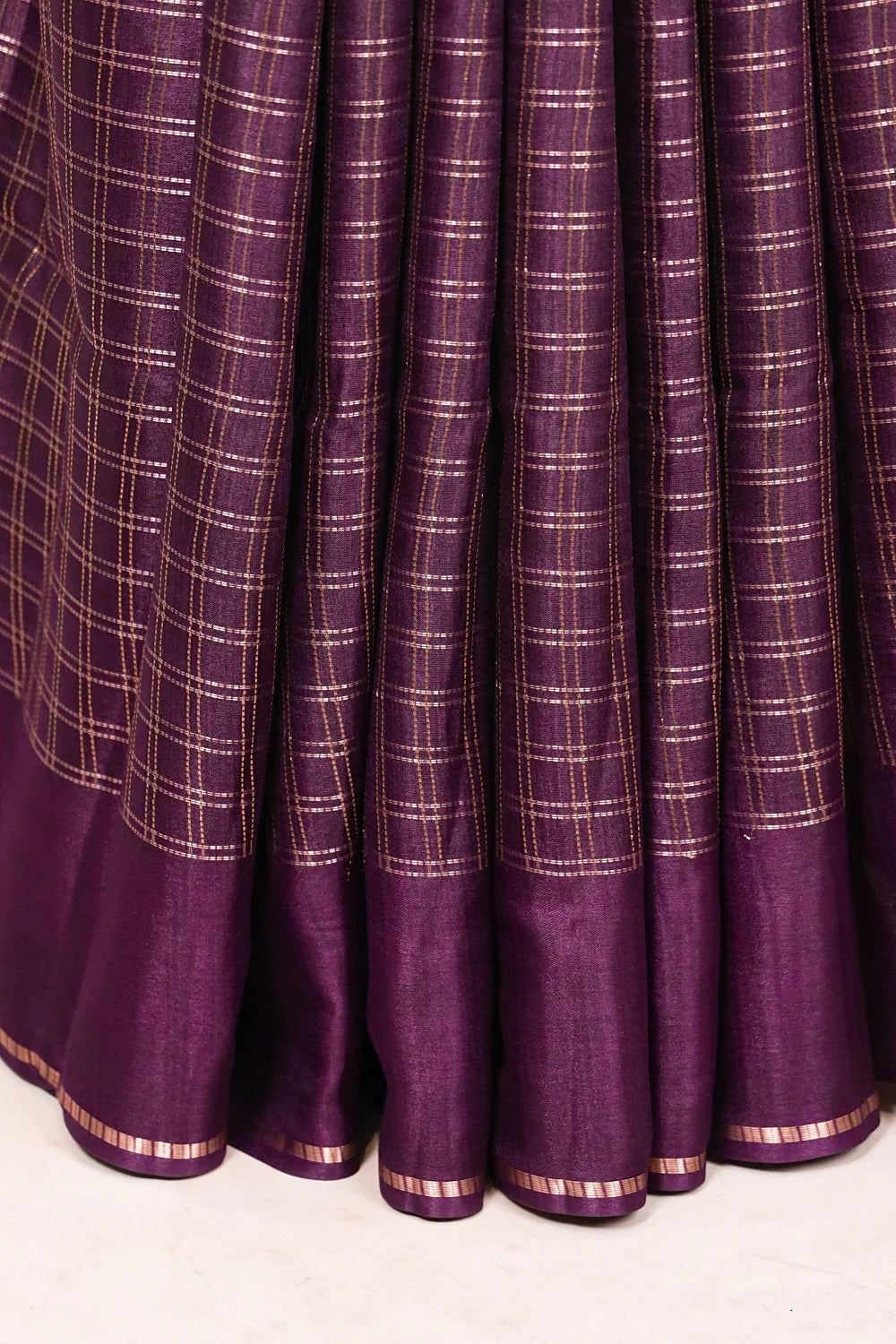 Purple Semi Tussar Saree