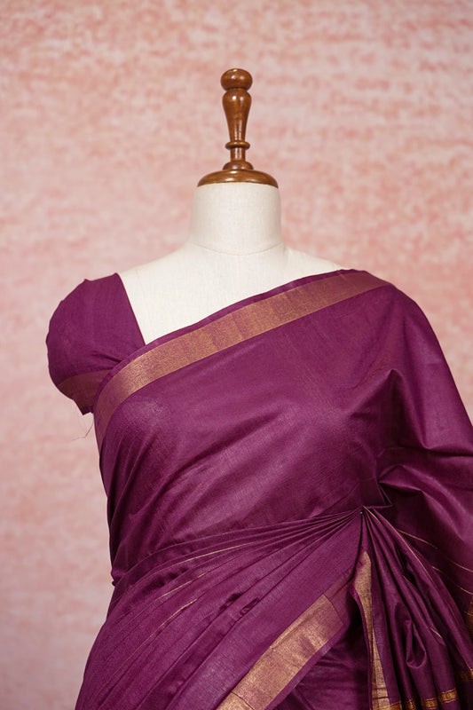 Purple Semi Tussar Saree