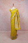 Lemon Yellow Semi Banarasi Saree - Seematti