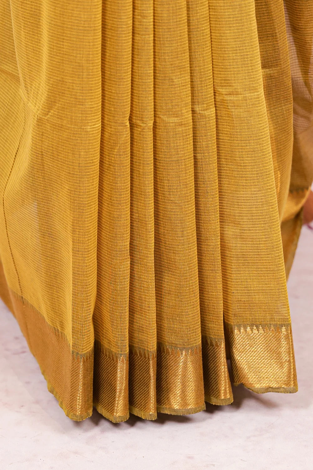 Mustard Yellow Cotton Saree