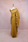 Mustard Yellow Cotton Saree - Seematti
