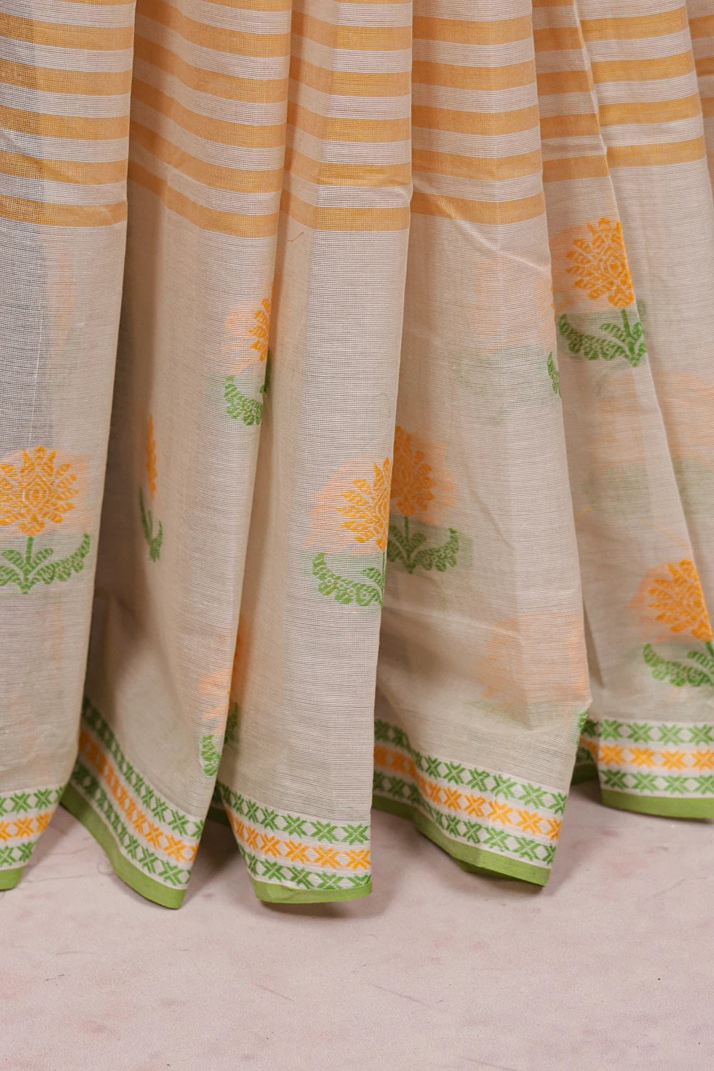Cream Cotton Saree