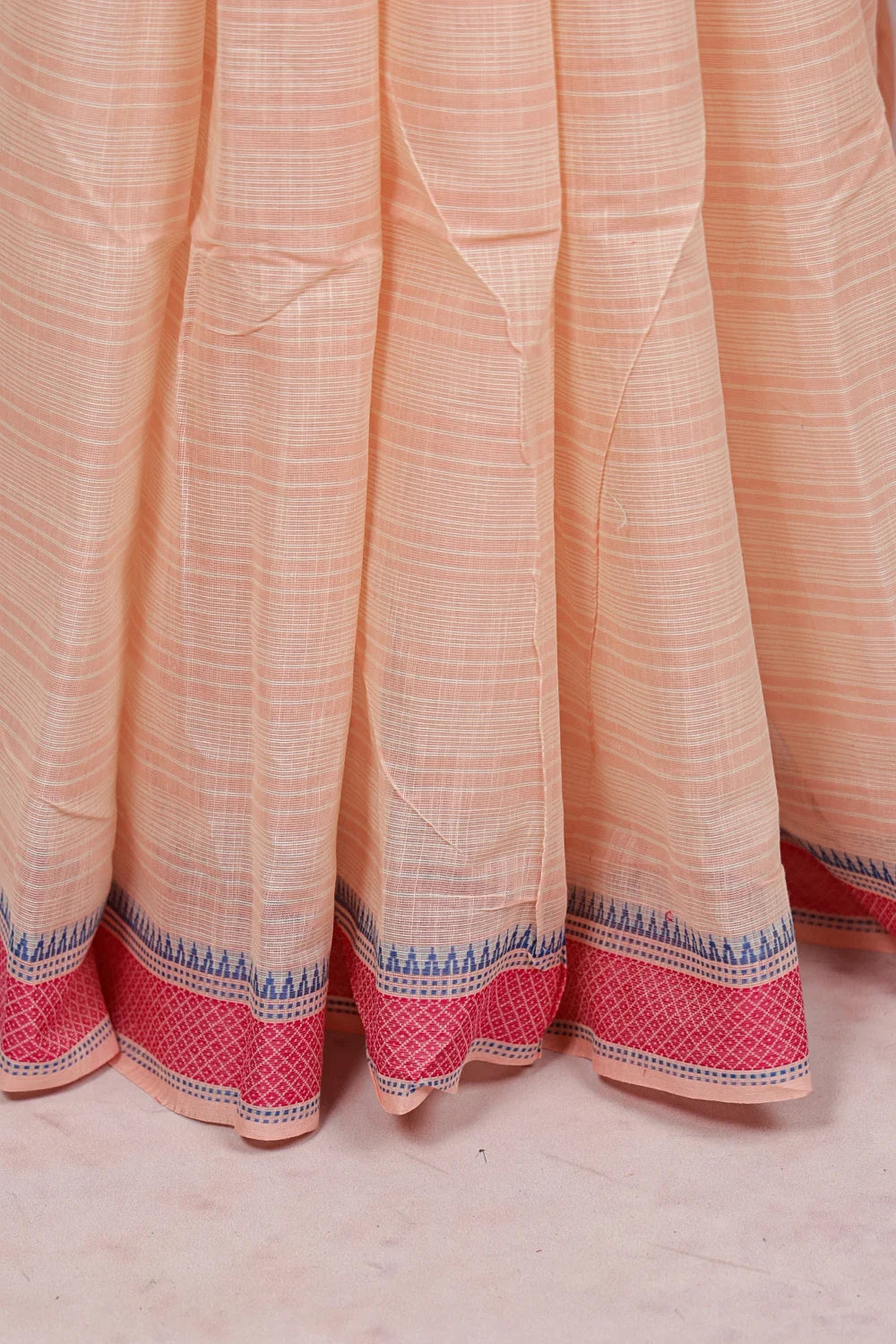 Peach Cotton Saree