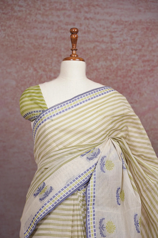 Off White Cotton Saree