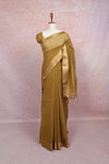 Olive Green Cotton Saree - Seematti