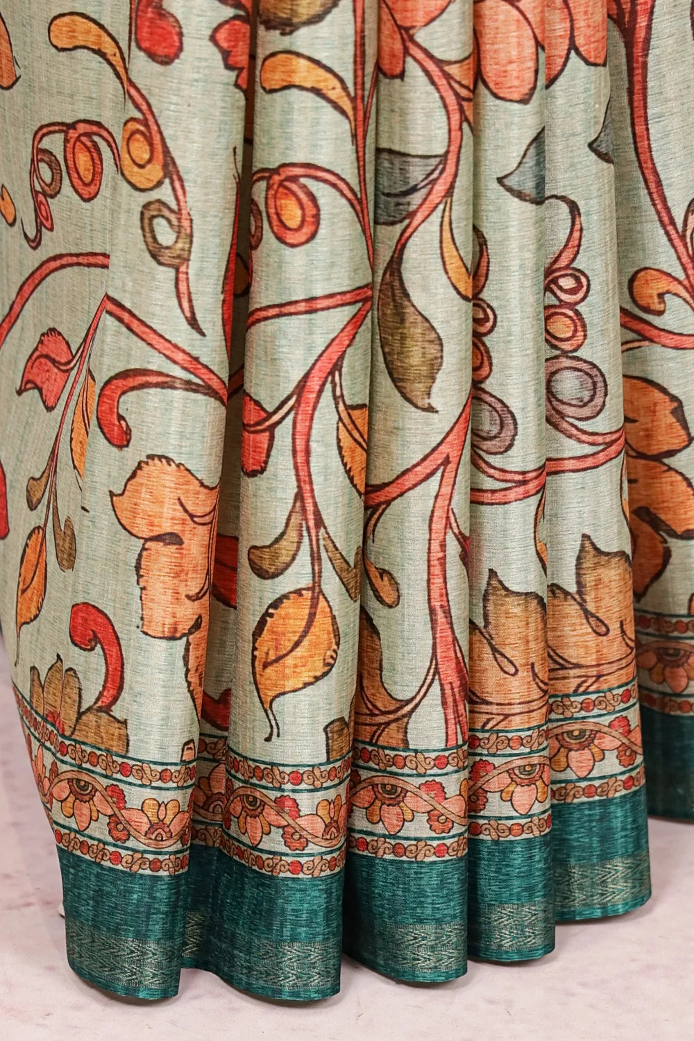 Light Green Semi Silk Saree