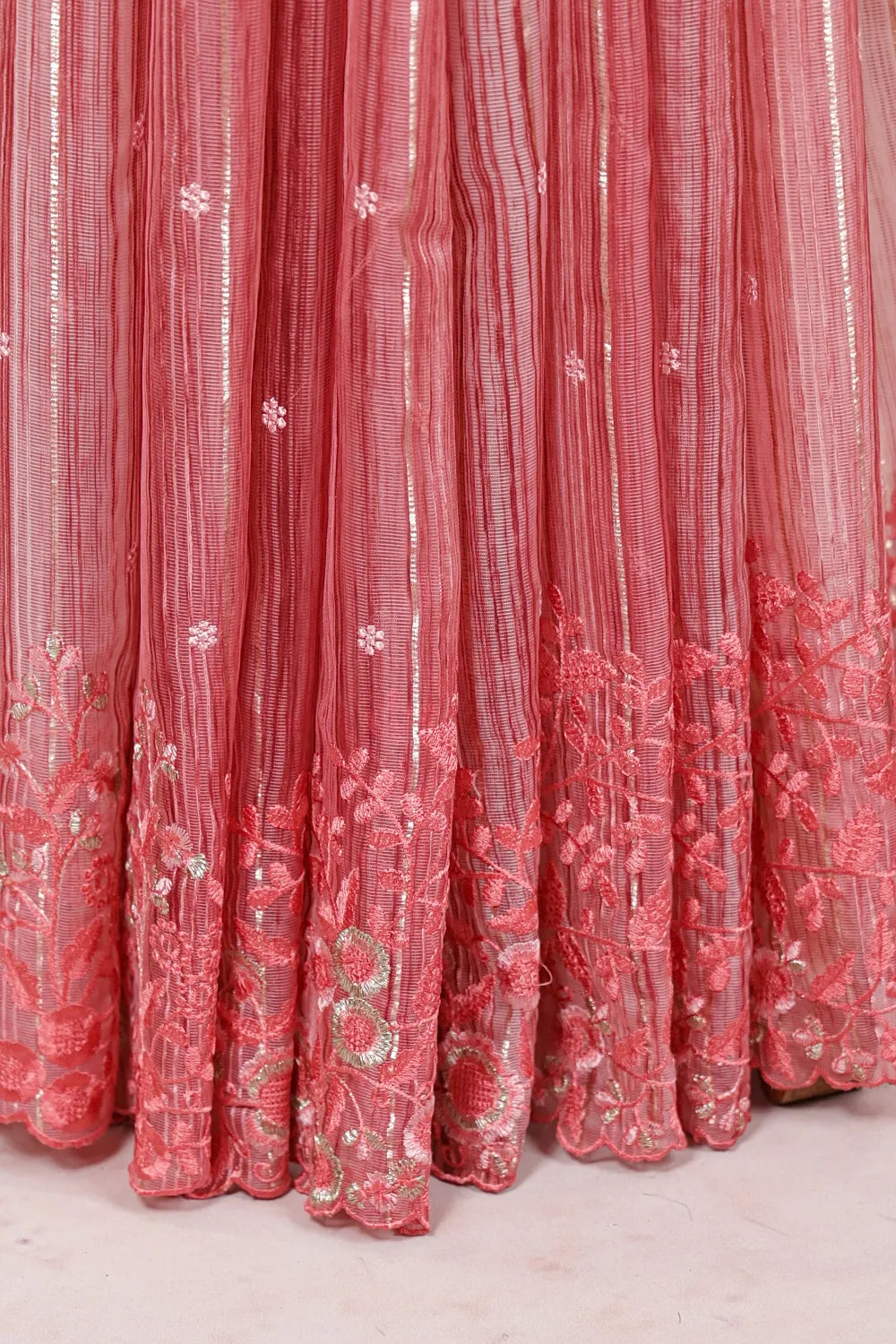 Peach Tissue Kotta Saree