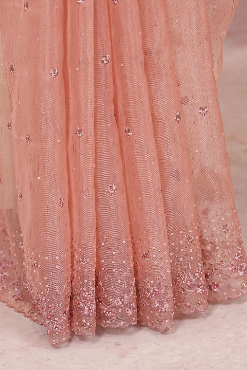 Peach Semi Organza Saree