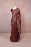 Purple Semi Banarasi Saree