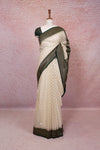 Cream Semi Banarasi Saree