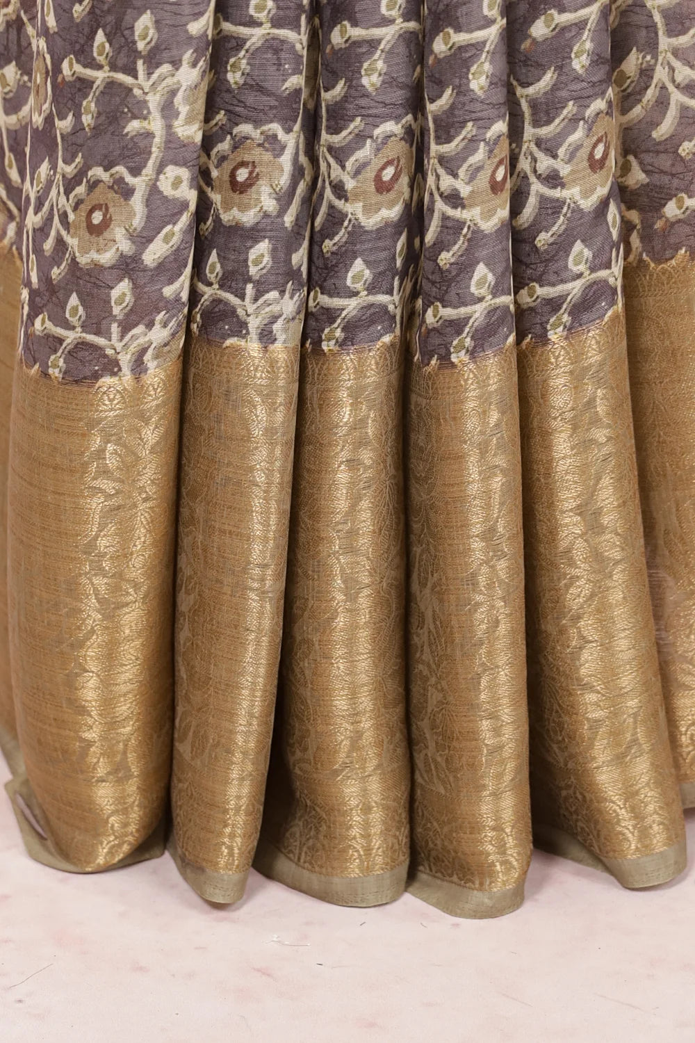 Light Purple Linen Cotton Saree