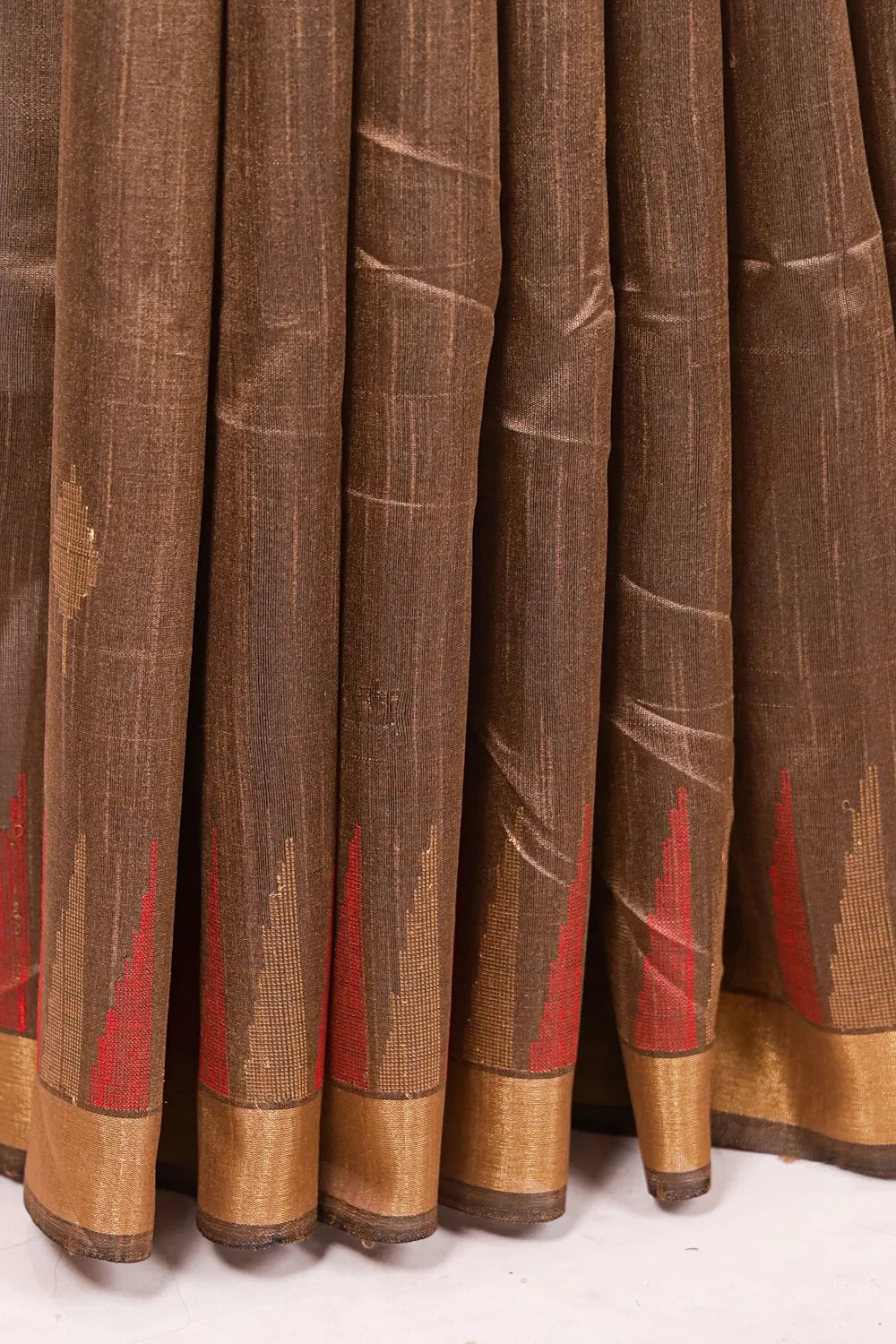Brown Semi Jute Saree