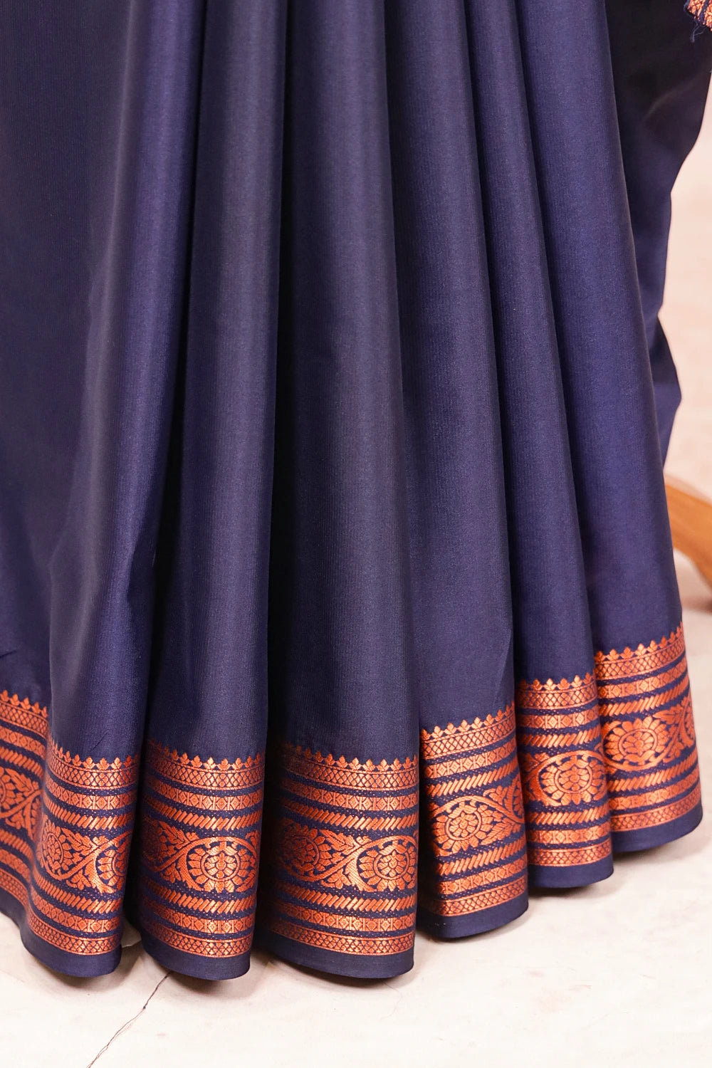 Navy Blue Mysore Silk Saree