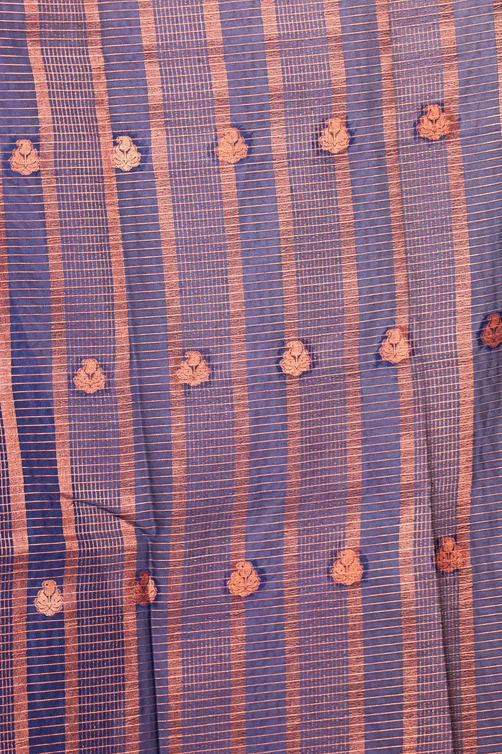 Navy Blue Semi Banarasi Silk Saree