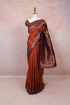Burnt Orange Semi Silk Saree