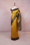Mango Yellow Semi Banarasi Saree