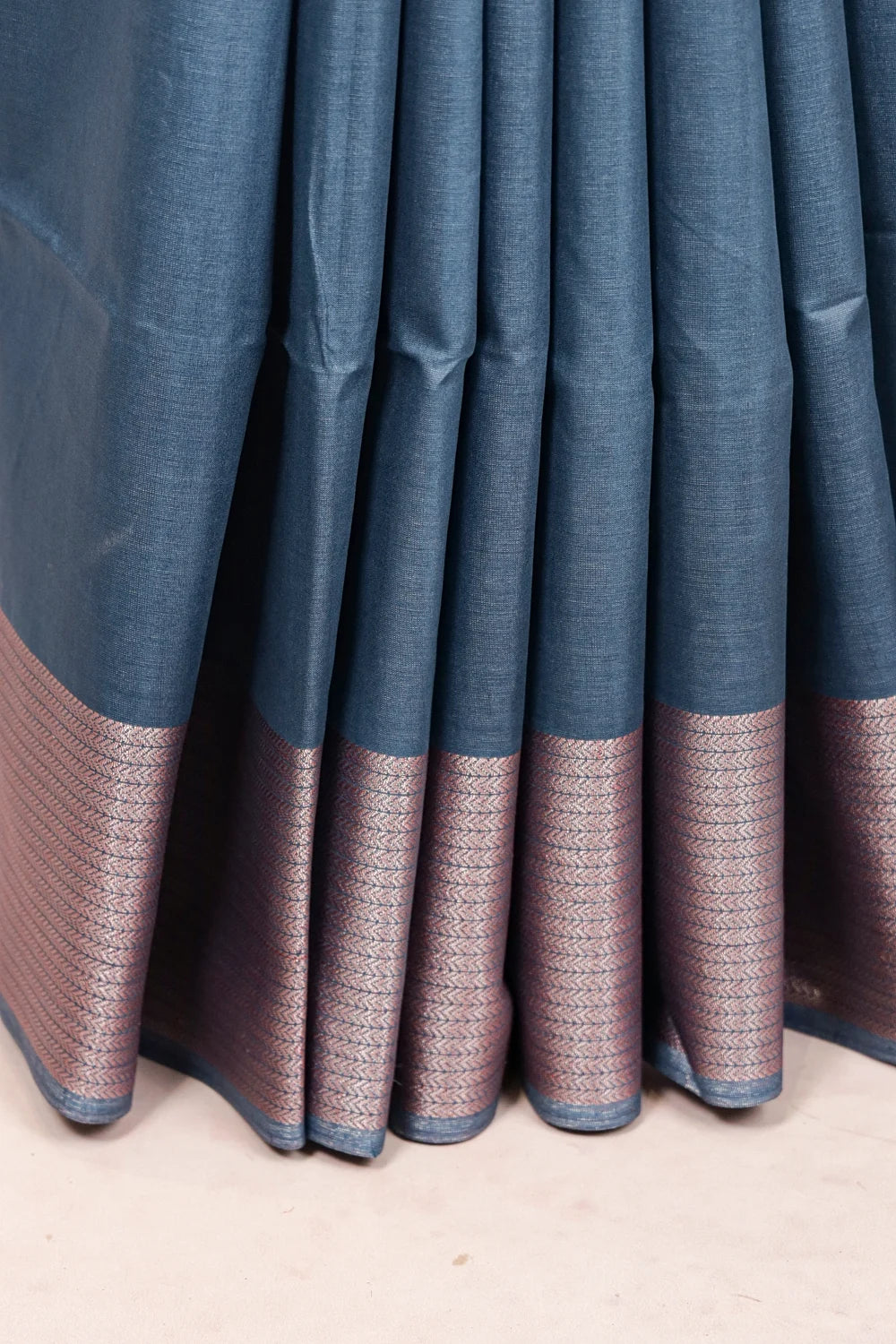 Blue Tussar Silk Saree