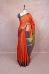 Orange Semi Silk Saree