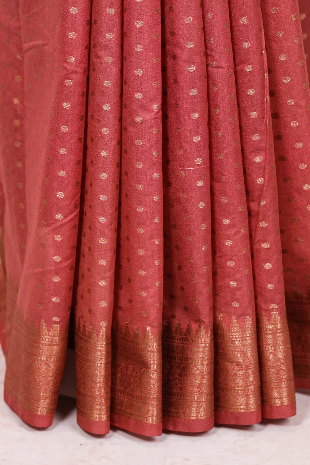 Maroon Semi Banarasi Saree