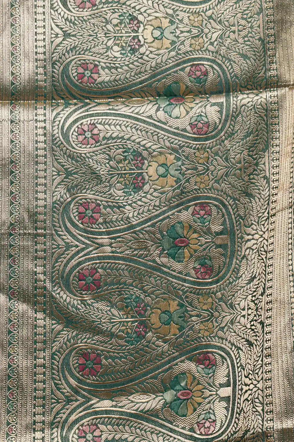 Dark Green Banarasi Saree
