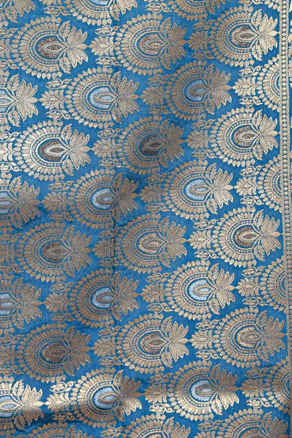 Blue Semi Banarasi Saree