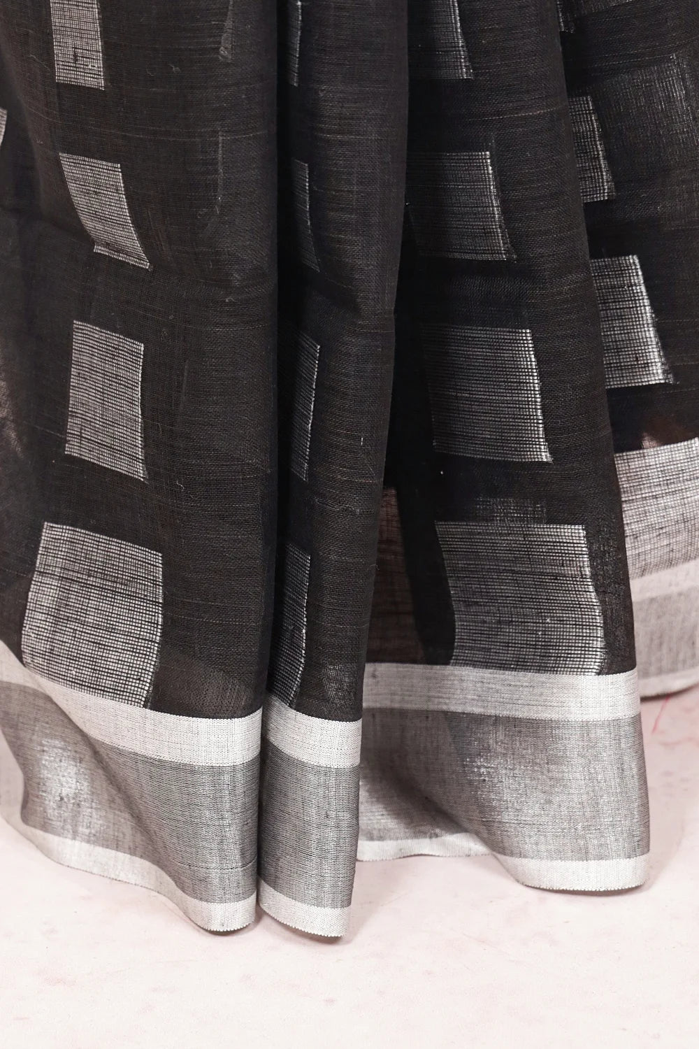 Black Linen Saree
