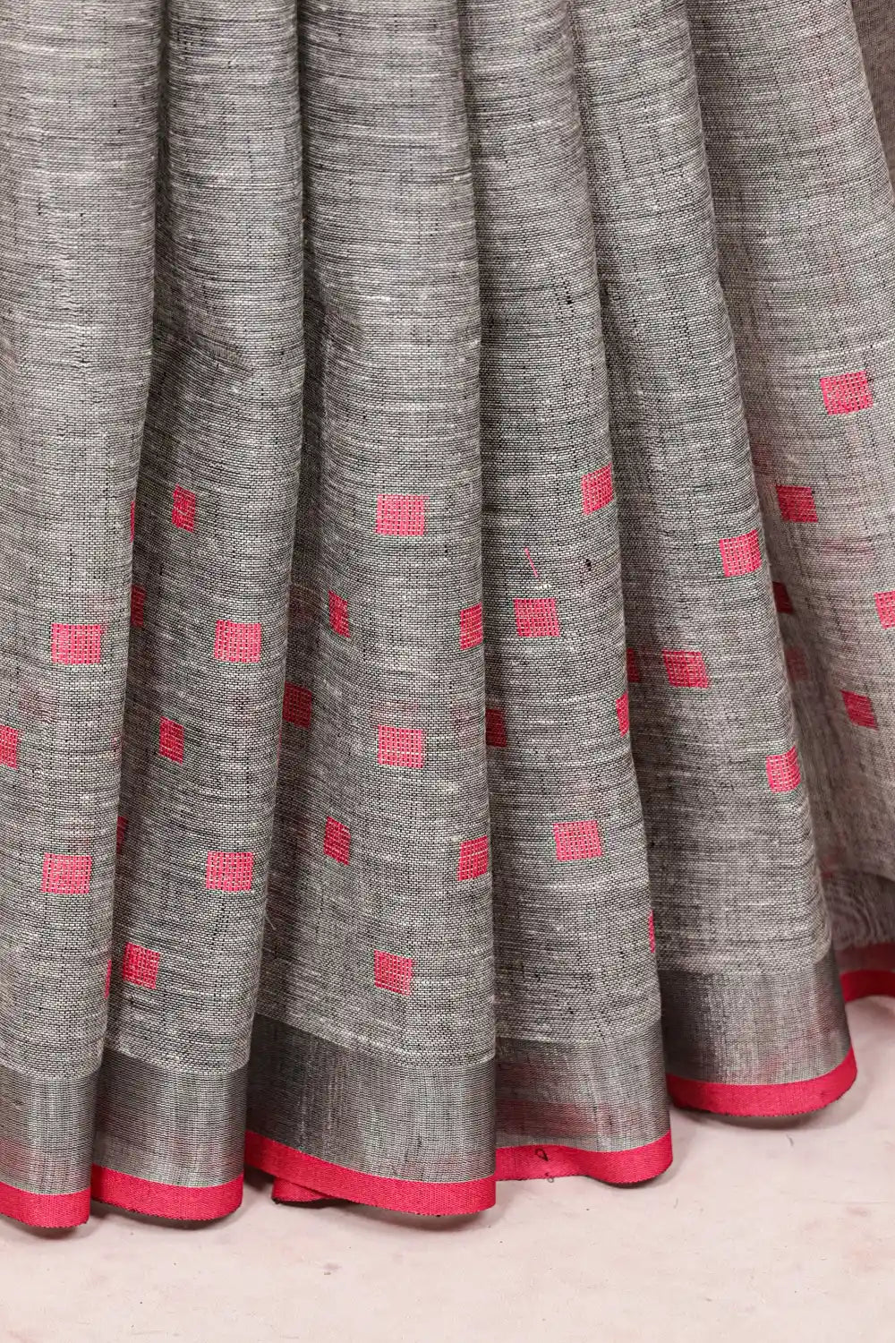 Grey Linen Saree