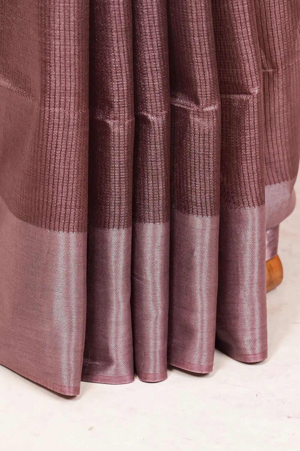 Wine Tussar Silk Saree